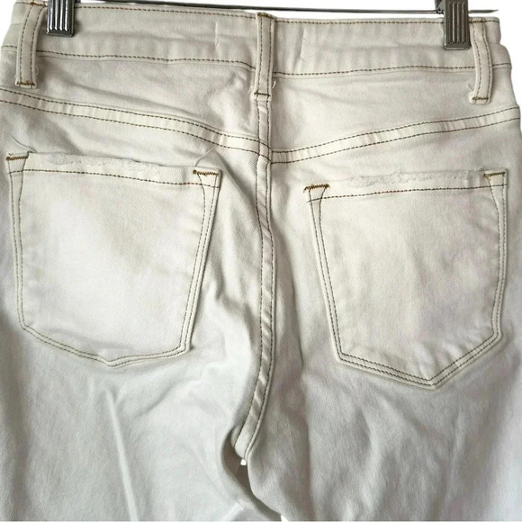 Flying Monkey White Distressed Jeans w/ Tan Stitching - Picture 12 of 16